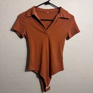 Women's Rust Bodysuit Top
